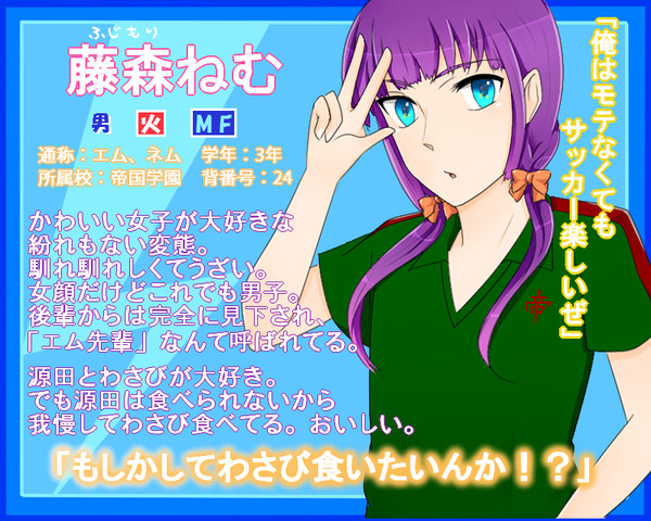 【絵師イナイレ化】藤森ねむ【ていこく】