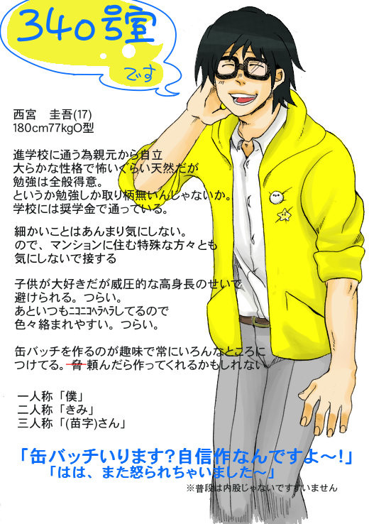 【オリキャラマンション】西宮圭吾【３４０号室】