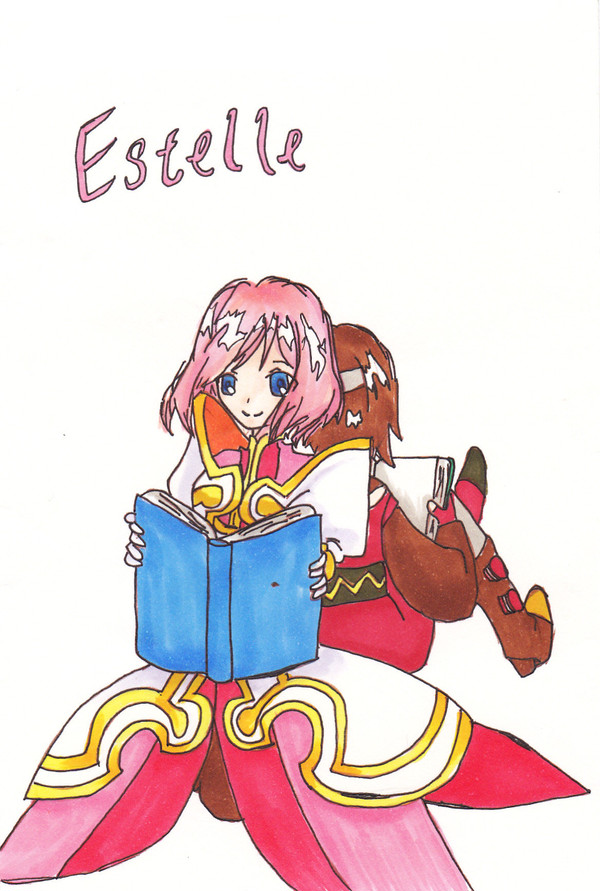 読書中のエステル＆リタを描いてくれた。