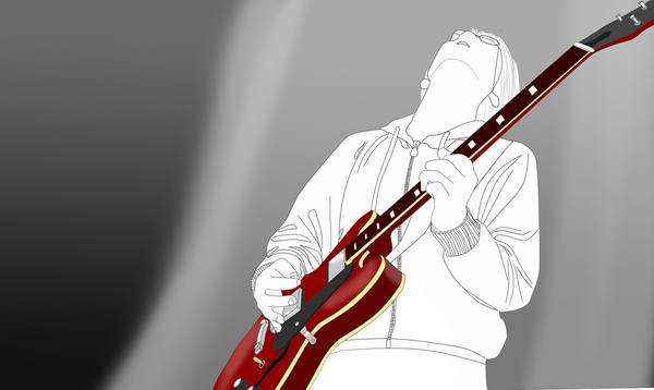 真っ白に萌え尽きたギタリスト