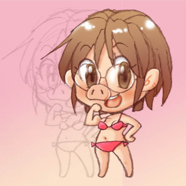 ブタ鼻メガネちゃん