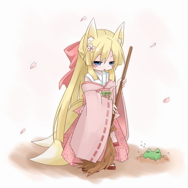 狐と冬眠かえる