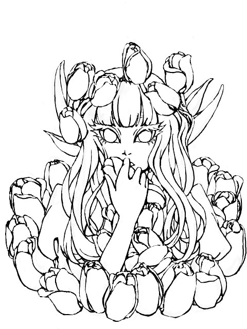 鬱金香（線画）