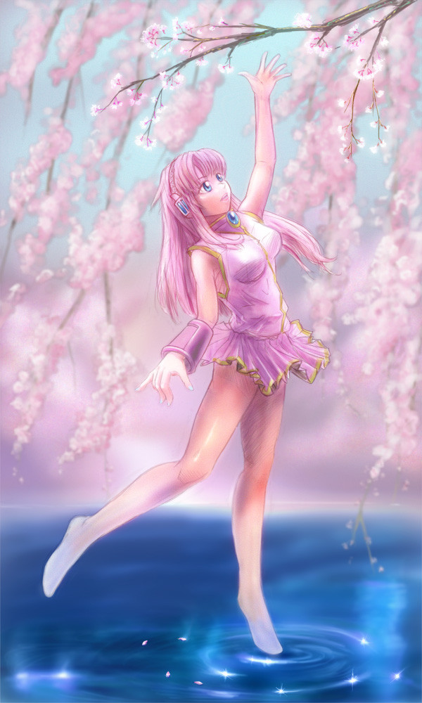桜とルカさん