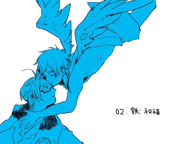 額にキス