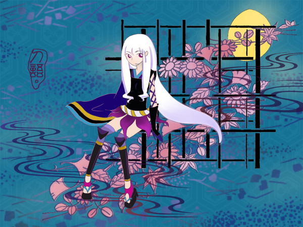 月と花と少女