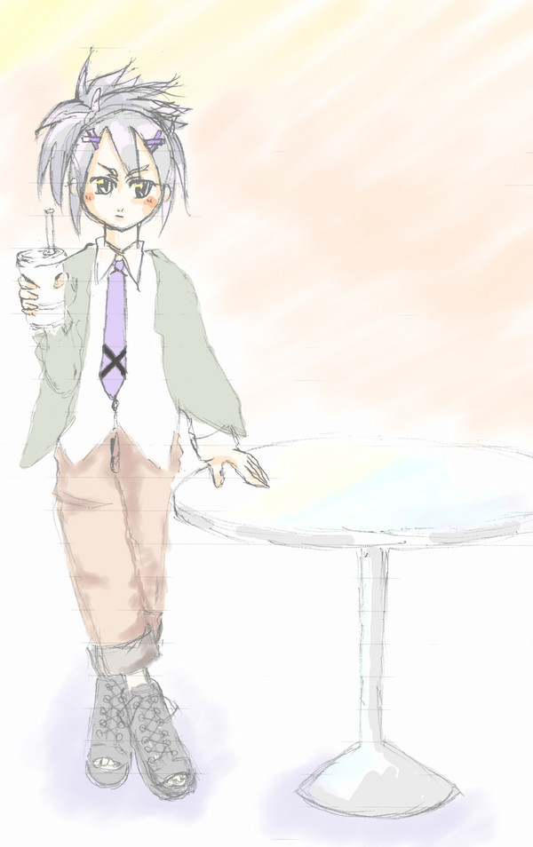 カフェでの小休憩。