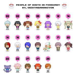 【オリキャラマンション】２月生まれ【ドット絵】
