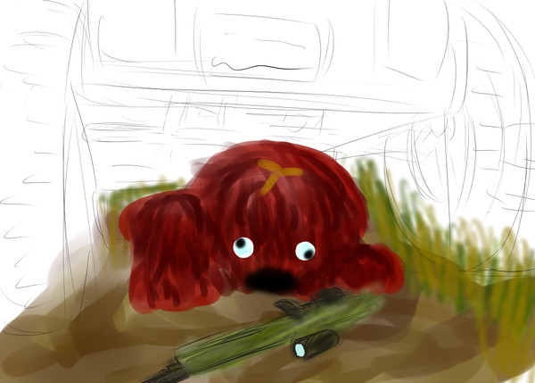 車の下にて