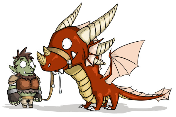orc and dragon