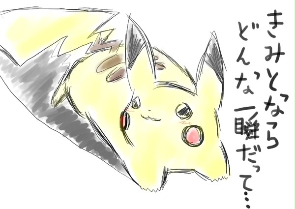 煌めいて見えるよ、ぴかちゅう。