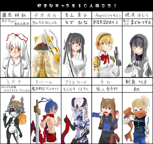 好きなキャラを10人描こう!