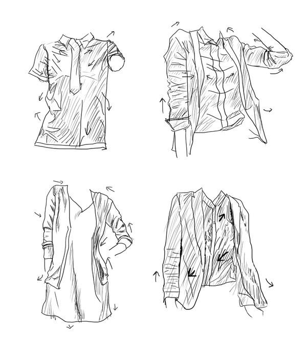 上半身服・皺練習