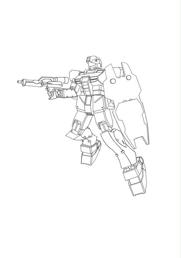 RGM-79GS ジムコマンド (宇宙仕様) 線画
