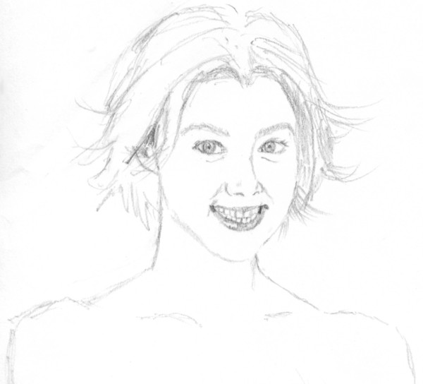 藤原紀香をデッサンしてみた。