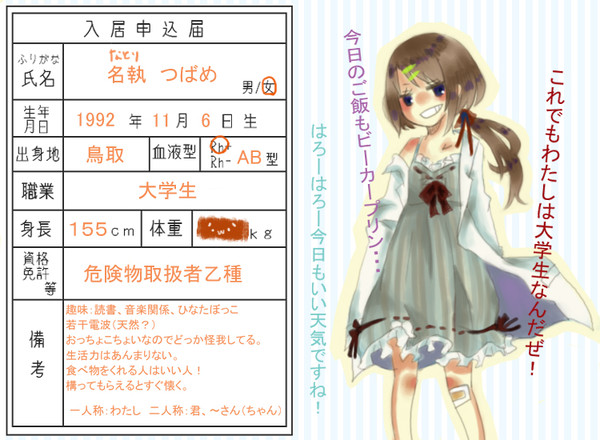 【ぴくメゾン】名執　つばめ【住人】