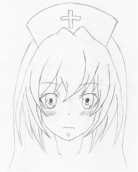 看護　ラフ画　ツンデレっ子？
