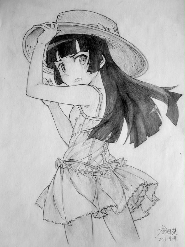 俺の黒猫がこんなに可愛いわけがない（鉛筆描き）