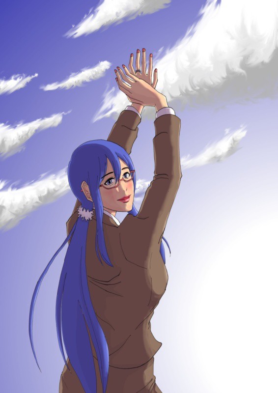 雲とメガネの練習
