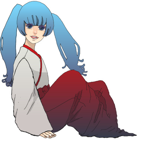 巫女ミク描いてみた
