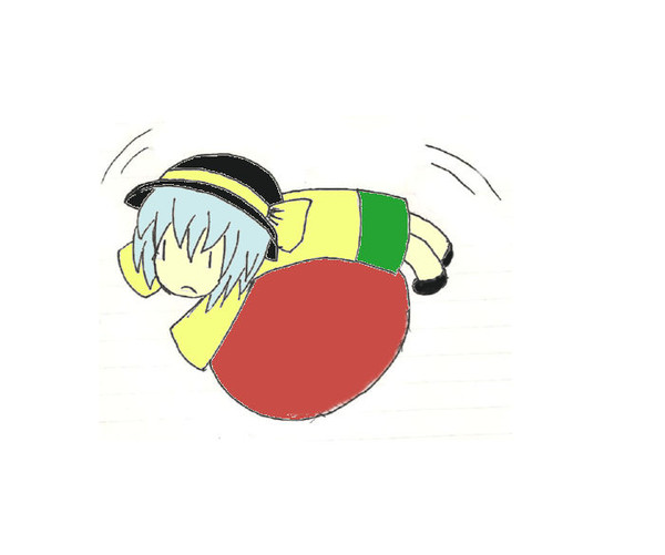 バランスボールを見つけたこいしちゃん