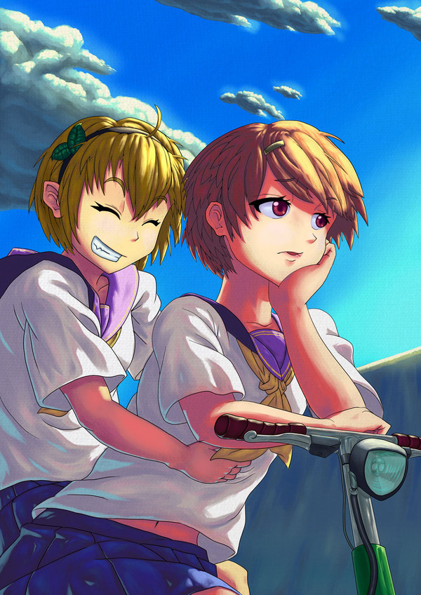 女の子二人乗り～！