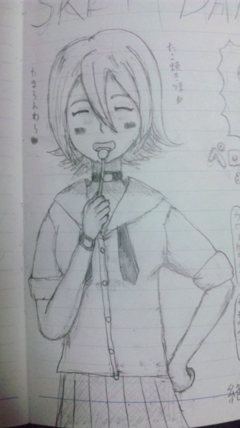 ペロキャンを円満で堪能してるヒメコ（落書き）