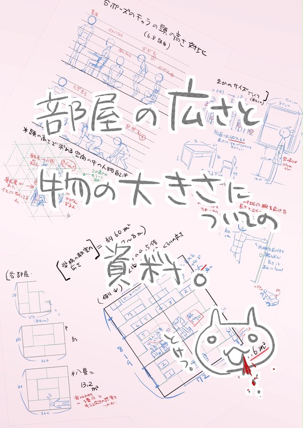 部屋の広さと、物の大きさについての資料