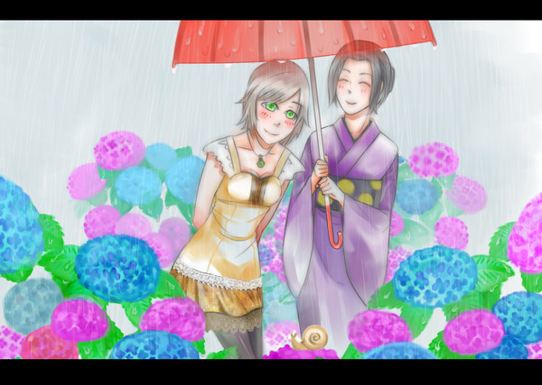 親子、梅雨の時期
