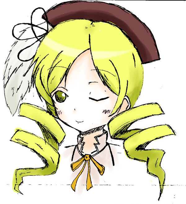 お友達の下書きマミさんに着色してみる