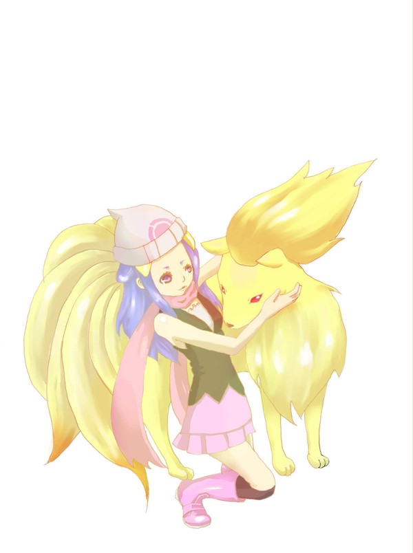 キュウコンと女の子