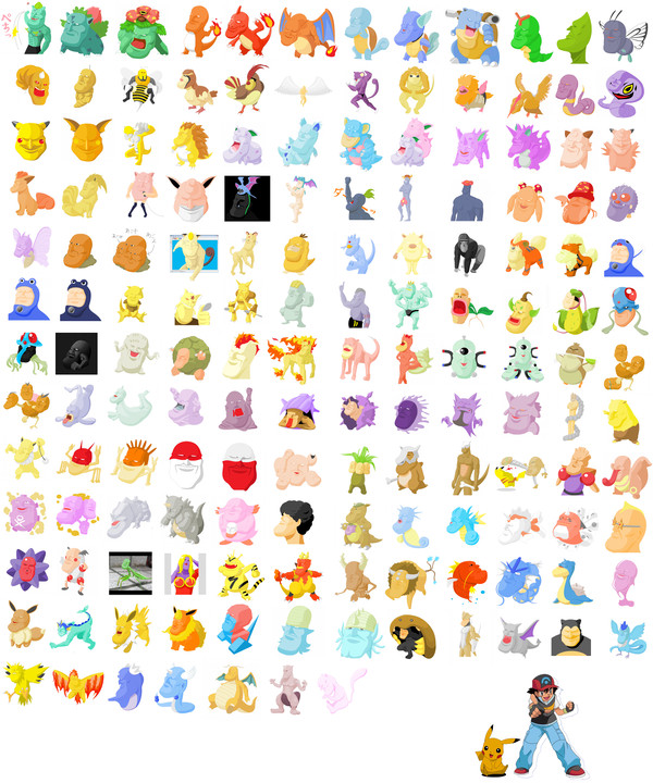 ペイント＋マウスでポケモン（アゴモン）151匹描いてみた