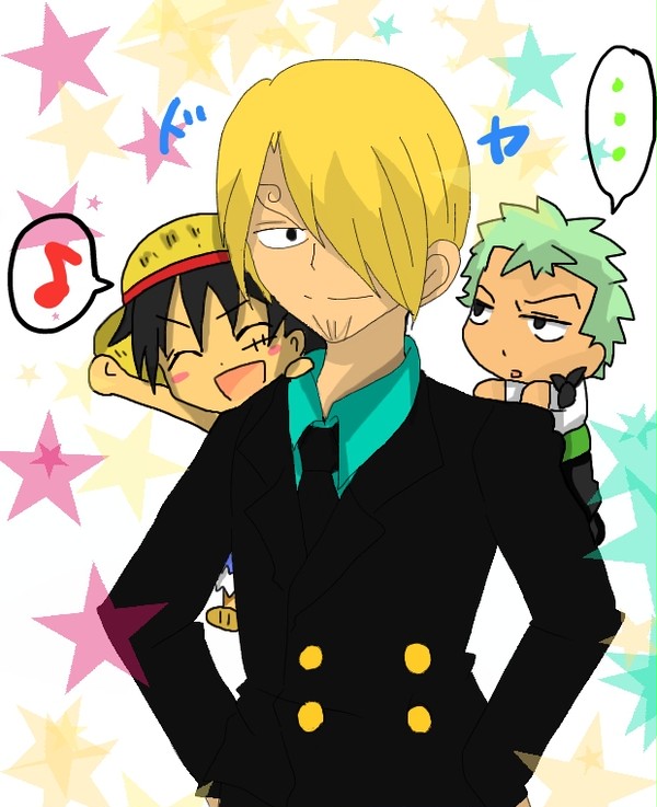 ドヤ顔サンジとチビルフィとゾロ