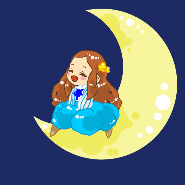 夜空で。