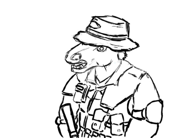 落書き 馬マスク兵士
