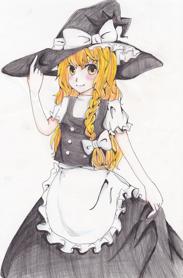 色鉛筆→魔理沙（