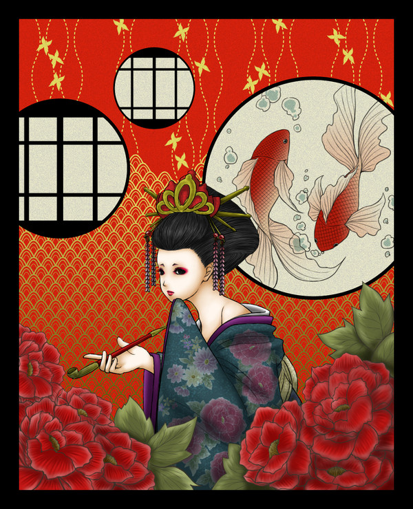 牡丹に蝶