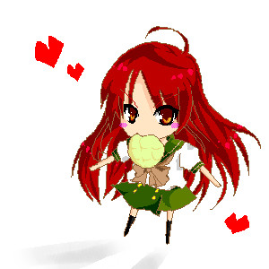 メロンパン咥えてチビシャナ