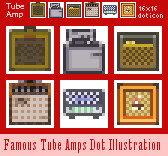 【ドット絵(16x16)】歴代チューブアンプ