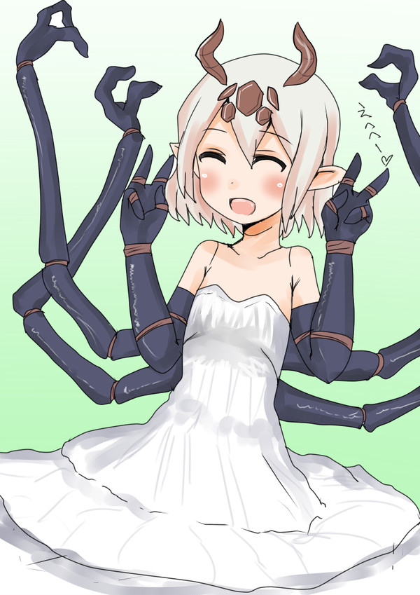 ウエディングドレスを着ながらのエヘ顔ダブルピース