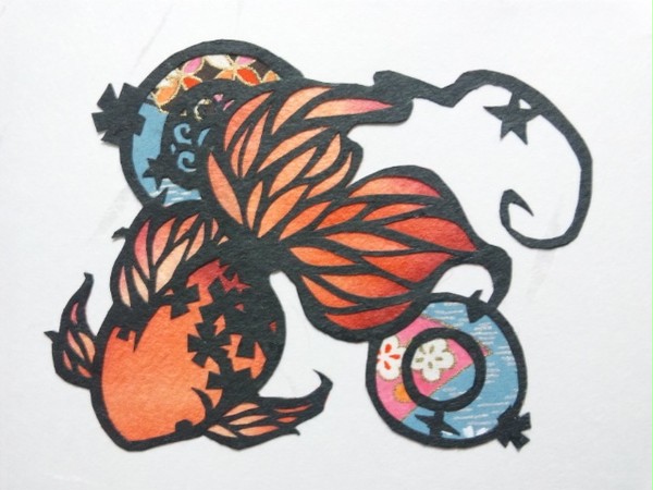 暑中を見舞う紅い魚