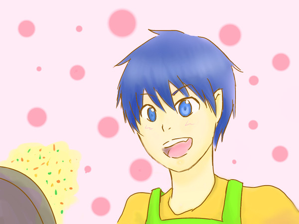 燐がチャーハン的なものを作ってるだけの絵