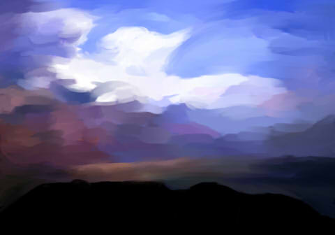 夕暮れの海。