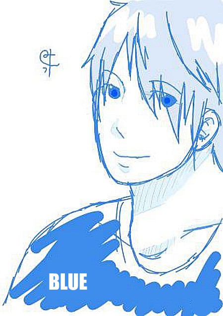 青で描いてみた