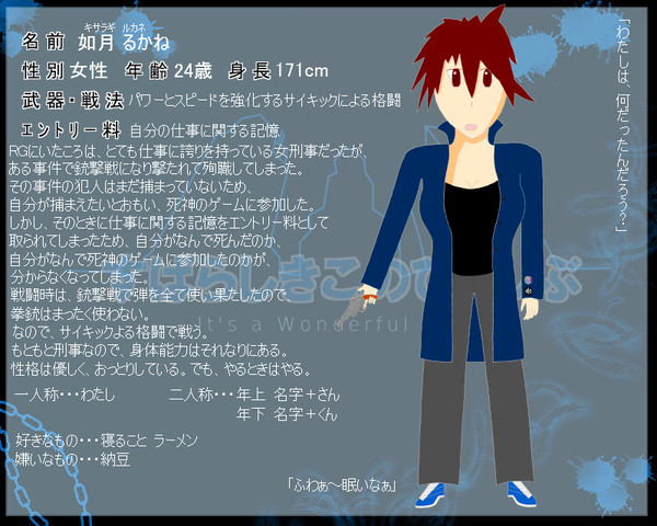 【ぴくすば】 如月 るかね 【キャラシート】
