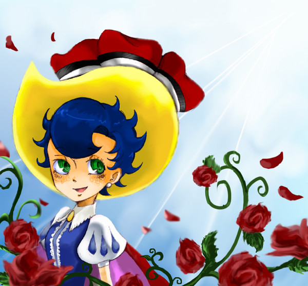 Sapphire with Roses