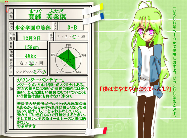 【ピクテニ】真継 芙朶儀【3-B】