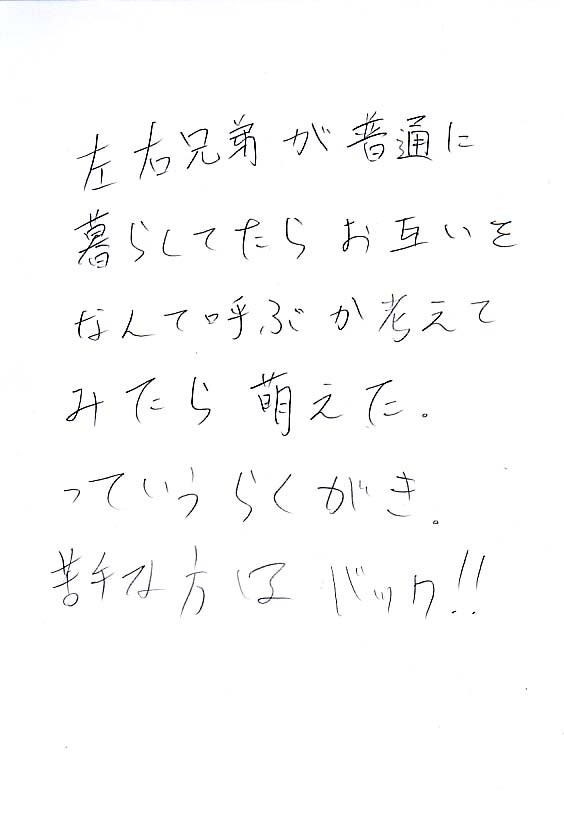 左右兄弟について考えてみた