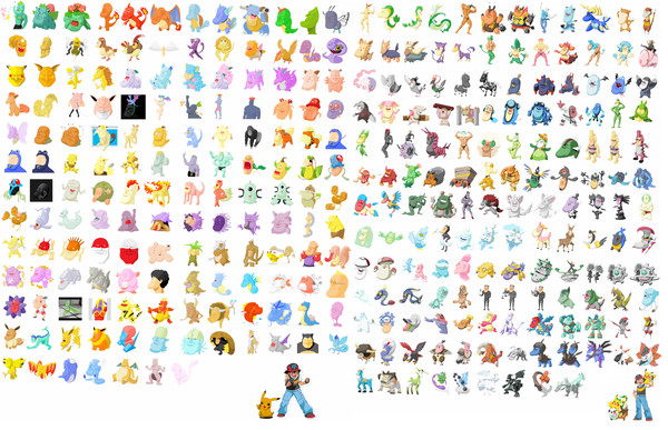 ペイント＋マウスで初代ポケモン＋BW新ポケモン描いてみた