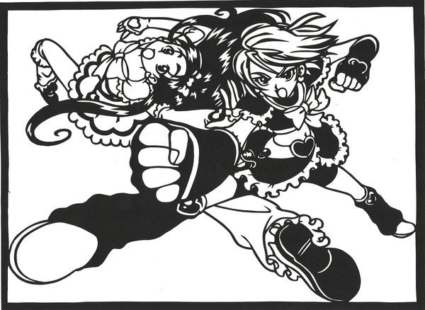 【切り絵】ふたりはプリキュア キュアブラック・キュアホワイト